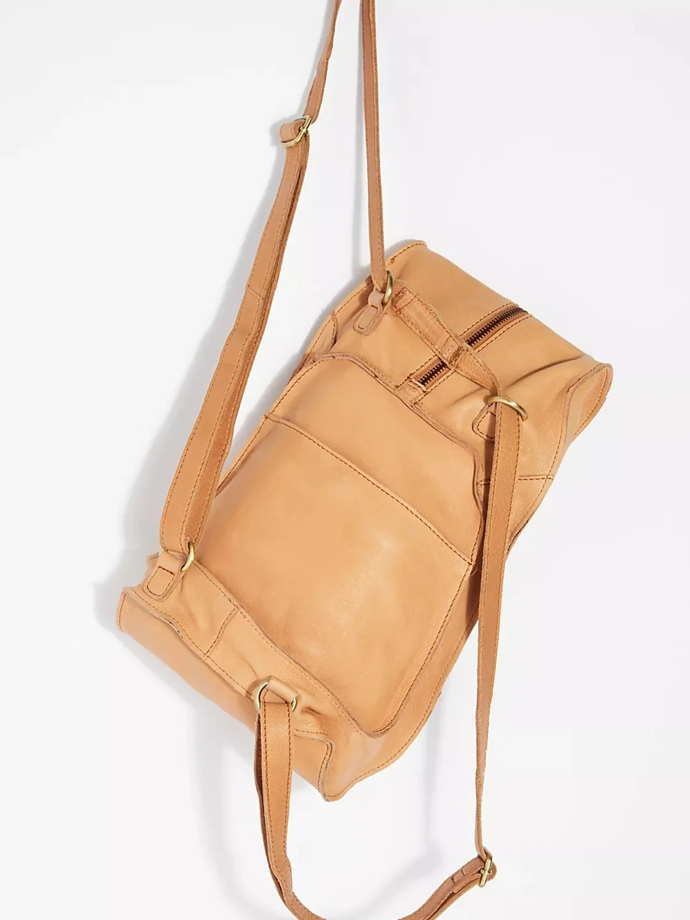 Cut N' Paste Los Angeles Tan Leather Backpack Crossbody Shoulder